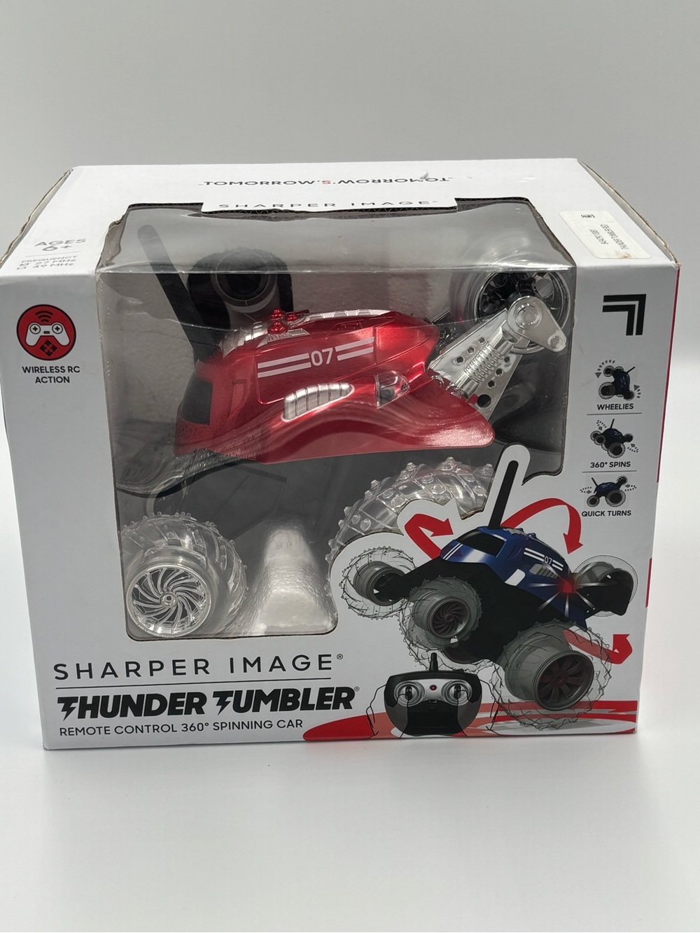Sharper Image Thunder Tumbler Wheelie! 
 Remote Control 360 Spinning Car New